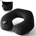 Keemall Inflatable Travel Neck & Shoulder Pillow for Airplanes & Long Trips | Ergonomic Portable Cushion Relieves Neck Pain, Quick Inflation & Deflation,for Long Flights & Business Travel, Premium Black by Keemall