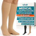 Vive Knee High Compression Socks for Women & Men – 15-20mmHg Medical | Support Stockings for Varicose Veins, Swelling, Soreness & Airplane Travel – Breathable TED Hose for Legs & Feet by Vive