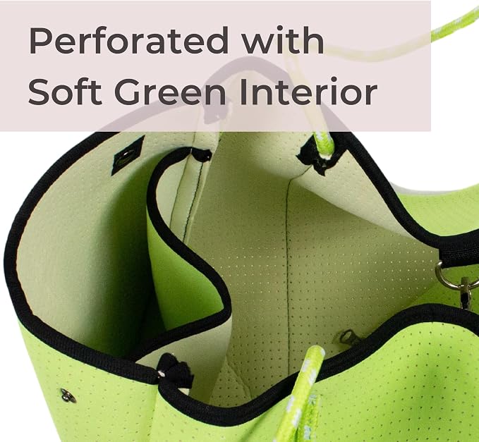 POPUPS Large Neoprene Tote Bag for Women - Everyday Designer Handbag for Travel Work and Beach with Pockets and Zipper Pouch - Image 5