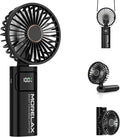Portable Handheld Fan, USB Rechargeable Foldable Mini Personal Fan, 5200mAh, 180 Adjustable, 6 Speed Wind, 3 IN 1 Hand Cooling Desk Fan with LED Display for Home Office School Outdoor Travel, Black by Jancane