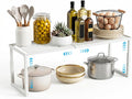Expandable Cabinet Shelf Organizer, Stackable Countertop Shelves, White | 15.8''- 25.5'' In Cabinet Shelf, Adjustable Kitchen Cabinet Organizer for Pantry Organizer, CupBoard Organizers and Storage by Unknown