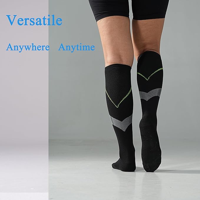 4 Pairs Compression Socks For Women and Men 20-30mmHg Graduated Compression Circulation Support Socks For Travel - Image 5