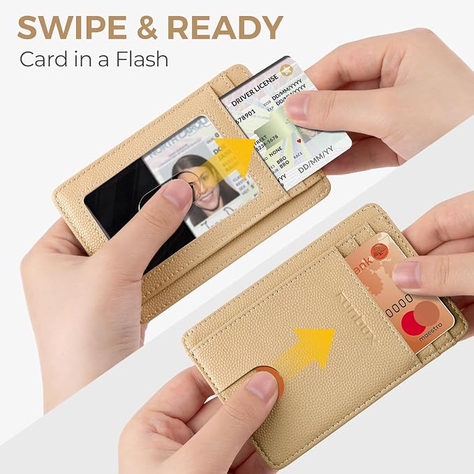 RUNBOX Slim Wallet for Men and Women, RFID Blocking Leather Card Holder | Minimalist 8-slot design fits IDs and credit cards in a thin profile for front pockets, purses, pants and travel - Image 6