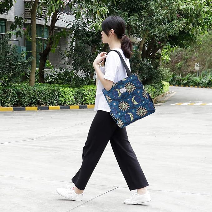 KAMO Floral Tote Bag - Waterproof Lightweight Handbags Travel Shoulder Bag for Hiking Yoga Gym Swimming Travel Beach - Image 2