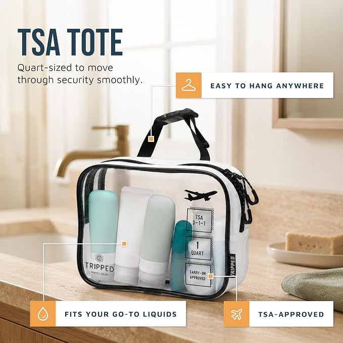 TRIPPED Travel Gear 3-Piece Travel Toiletry Bag Set | Includes Hanging Toiletry Bag, 311 TSA Liquid Bag, and Accessory Organizer Pouch with Lightweight Ripstop Construction - Image 4
