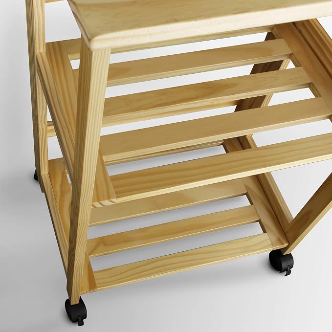 Casual Home Trek Folding Natural Kitchen Cart, 27"W (372-30) - Image 8