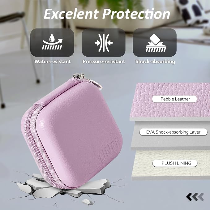 Portable Charger Case, Tech Pouch Travel Organizer, M, Light Purple | Hard Shell Electronic Storage for MacBook Power Adapter, Charging Cords, USB Drives, Power Bank Laptop Accessories - Image 4