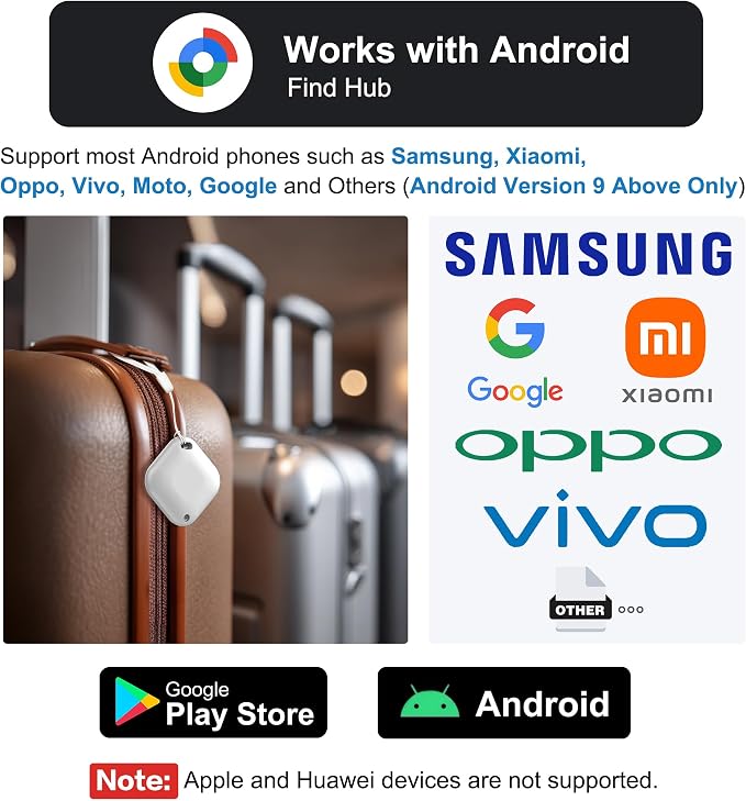 Tracker Tag for Android, Luggage Tracker with Case, Works via Google Find Hub App, Bluetooth Tracker Item Finder for Key, Backpack, Travel and Commute (2 Black 2 White, 4 Pack) (4 White) - Image 2