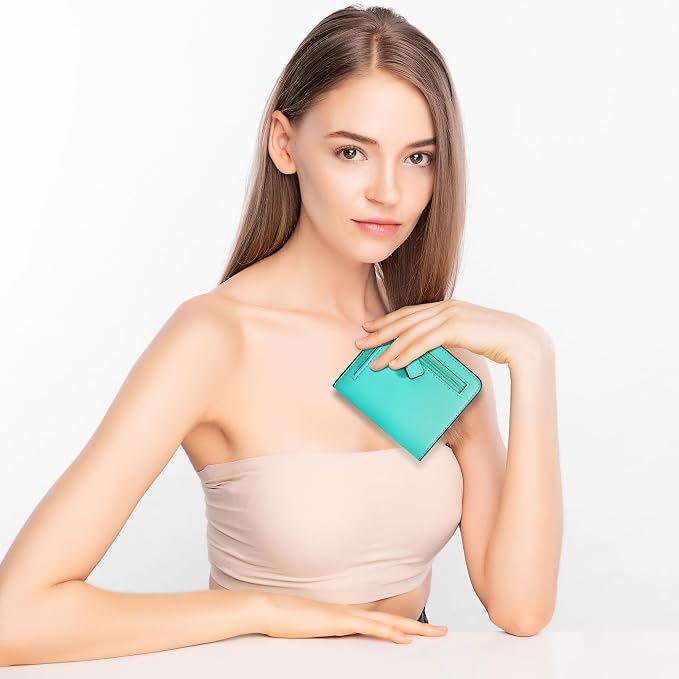 Toughergun Women’s Small Slim Leather Wallet with RFID Protection, Compact Bifold Mini Purse with Clear ID Window - Image 6