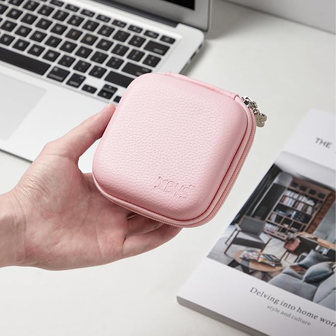 Portable Charger Case, Tech Pouch Travel Organizer, M, Pink | Hard Shell Electronic Storage for MacBook Power Adapter, Charging Cords, USB Drives, Power Bank Laptop Accessories - Image 6