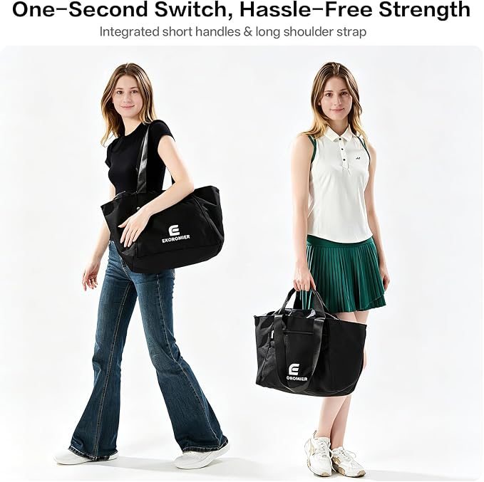 EKOROMIER Dual-Handle Expandable Tote Bag,Ultra-Lightweight Travel Bag | Expandable 30L-50L waterproof handbags & wear-resistant shopper. Perfect weekender, carry on, gym or beach bag. - Image 2