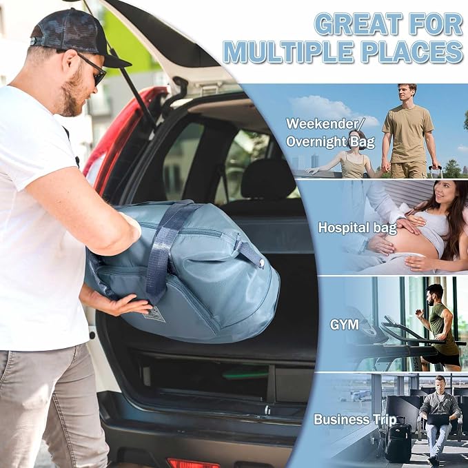 Ranslen Large Capacity Folding Travel Bag,Expansion Travel Duffel Bag with Dry and Wet Separation Portable Travel Duffel Bag - Image 5