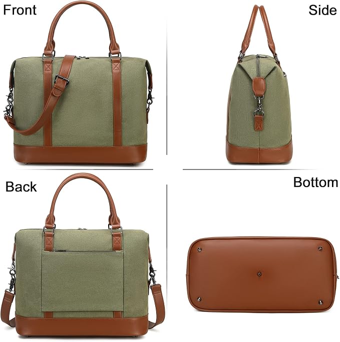 Bluboon Travel Tote Bags with Zipper Ladies Canvas Bag Weekender Overnight Bag for Women Carry on Duffel Bag Trolley Sleeve - Image 6