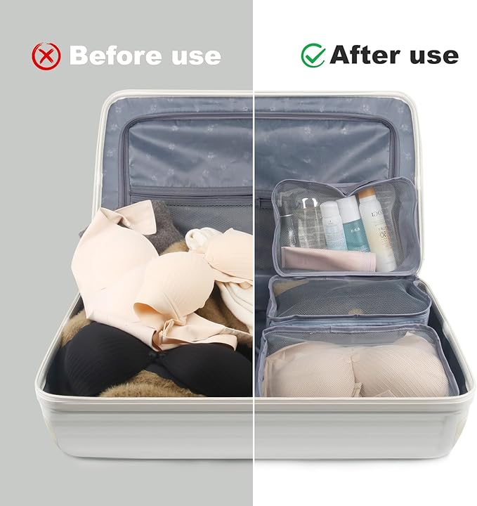 6Pack Small Mesh Packing Cubes Travel, Luggage Organizer Bags Suitcase | Waterproof mesh cubes. 6 same-size for undies, socks & tees. See-through & light. Great for travel, camping or home. - Image 3