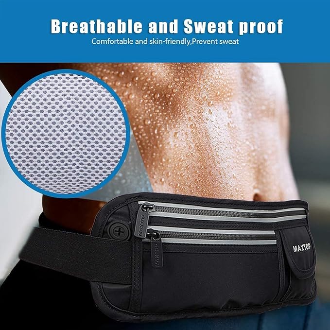 Slim Running Belt Fanny Packs for Women Men, Reflective Waist Pack Phone Holder for Walking Fitness Workout Exercise,Water Resistant Running Travel Belt Bag Jogging Pouch, Gym Accessories for Runner - Image 6