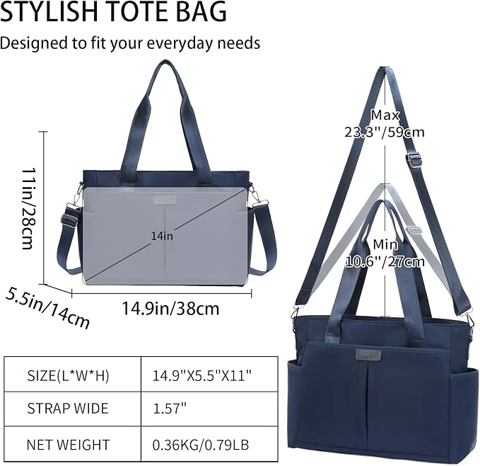 Corduroy Tote Bag for Women Crossbody Bags Lightweight Handbags Shoulder Bag with Zipper Pockets for Work Shopping - Image 4