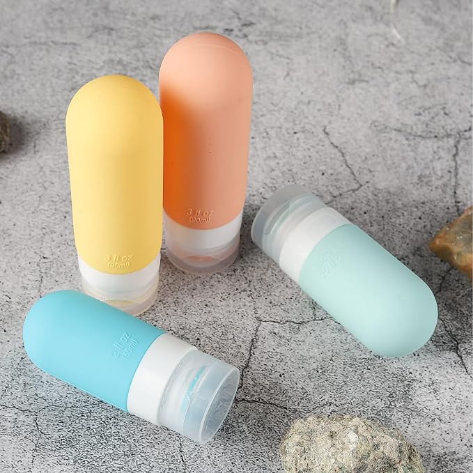 16Pcs Travel Bottles for Toiletries - TSA Approved Travel Bottles Set, Leak Proof Squeezable 3oz Portable Refillable Silicone Travel Bottles for Shampoo, Conditioner, Sprays, Clear Bag (Colorful) - Image 9
