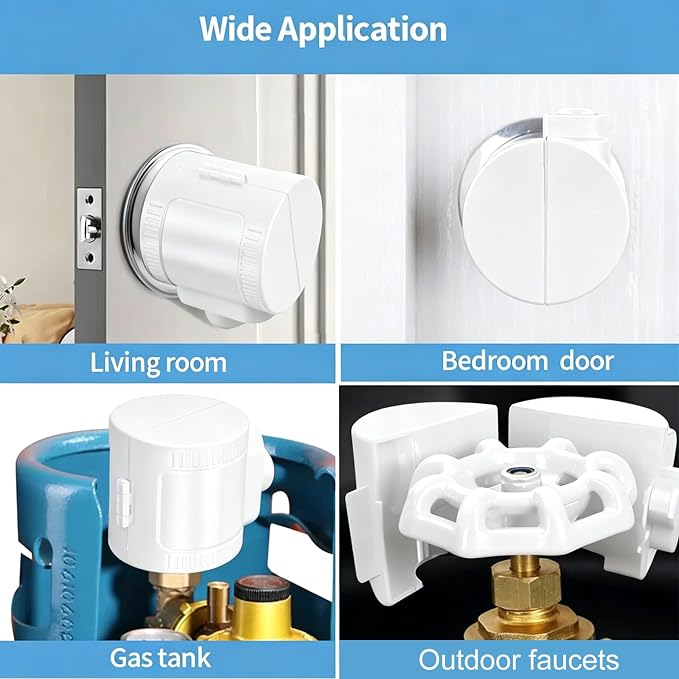 Door Knob Lock-Out Device – Prevents Turning of Door Knob and Access to Keyhole, Can be Used for Home Rentals,Evictions,Job Sites & More – Keyed Alike,ChildProof knob Lock Cover,White（2 Pack） - Image 6