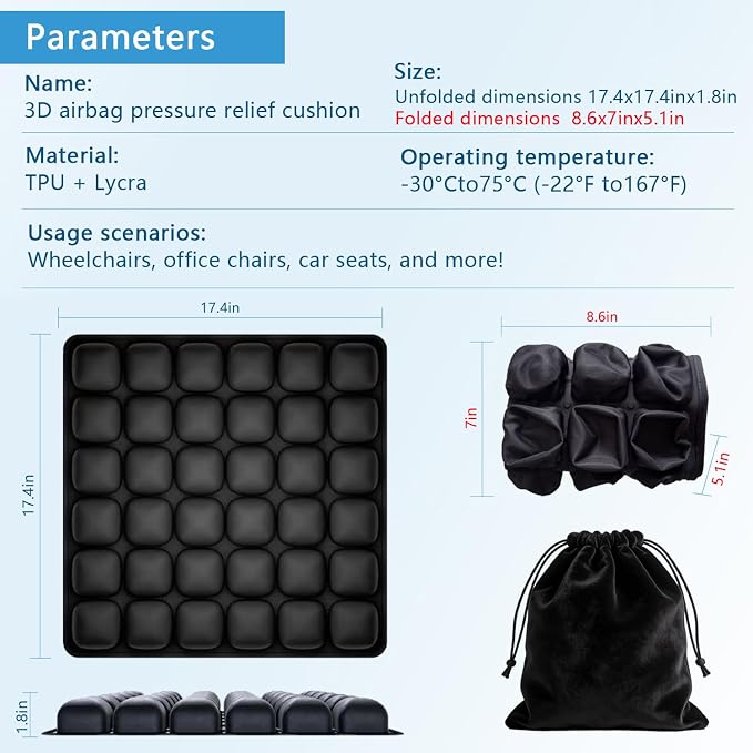 SondlorTravel Cushion Airplane Seat ,Airplane Seat Cushion for Long Flights | Ergonomic Comfort Support,Portable Air Cushion for Travel, Airplane Long Flights, Office, Car & Wheelchair ,Non-slip Bottom - Image 7