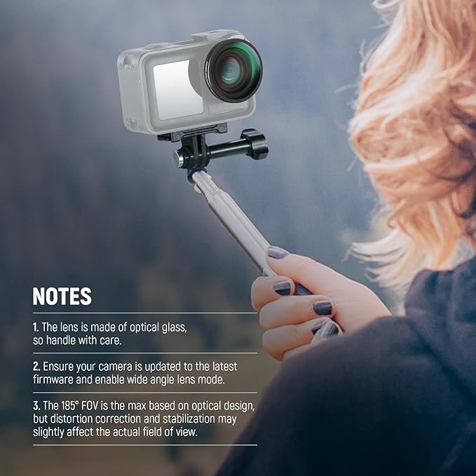 NEEWER OSMO Action FOV Boost Lens, 185° FOV Wide Angle Lens Compatible with DJI OSMO Action 4/5 Pro Accessories, Threaded Attachment Coated Action Camera Lens, FL-B30 - Image 6