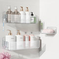 Nieifi Adhesive Shower Shelves, Clear, 3 Pieces | Rustproof ABS, Large Capacity, Removable Design, Easy-Clean, No Drilling Shower Organizer for Bathroom Storage & Home Decor by Nieifi
