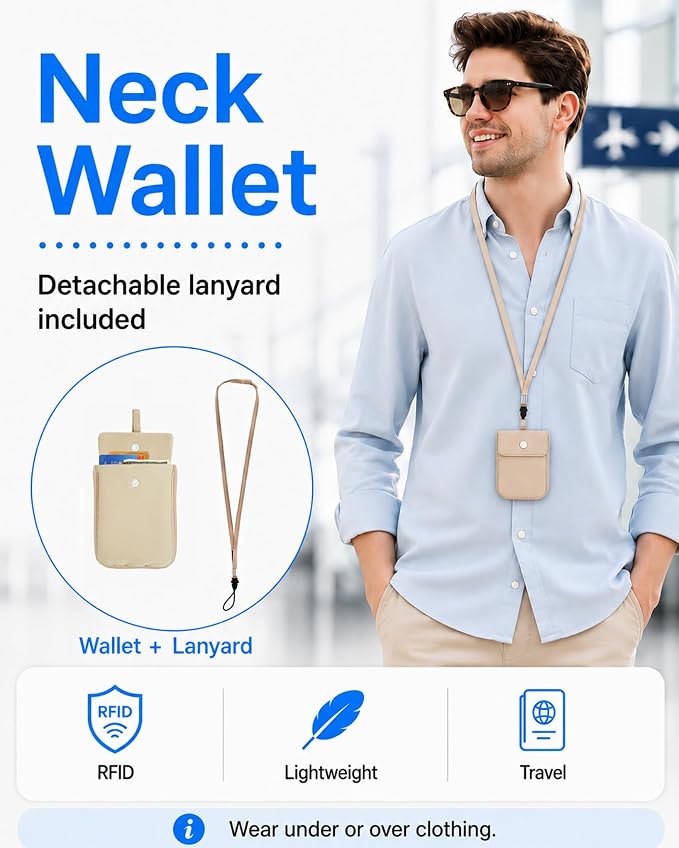 RFID-Blocking Travel Bra Wallet, Hidden Money Pouch with Elastic Strap | Ideal Secret Pocket to Protect Your Credit Cards, Cash and Valuables Under-Clothes, Nude, Bamneat - Image 6