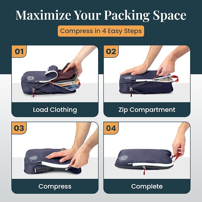 TRIPPED Travel Gear Extra Large Compression Packing Cubes 6-Piece Set - Image 5