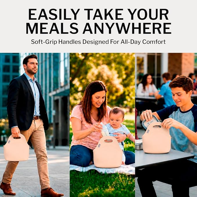 Built Gourmet Getaway Neoprene Lunch Bag - Cameo Rose - Image 3