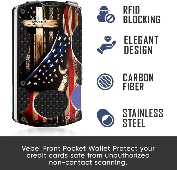 Christian Minimalist Wallet for Men | Slim RFID Aluminum Metal Wallet, Scratch Resistant & Seamless, Credit Card Holder & Money Clip, Holds up 12 Cards and Cash - Image 2