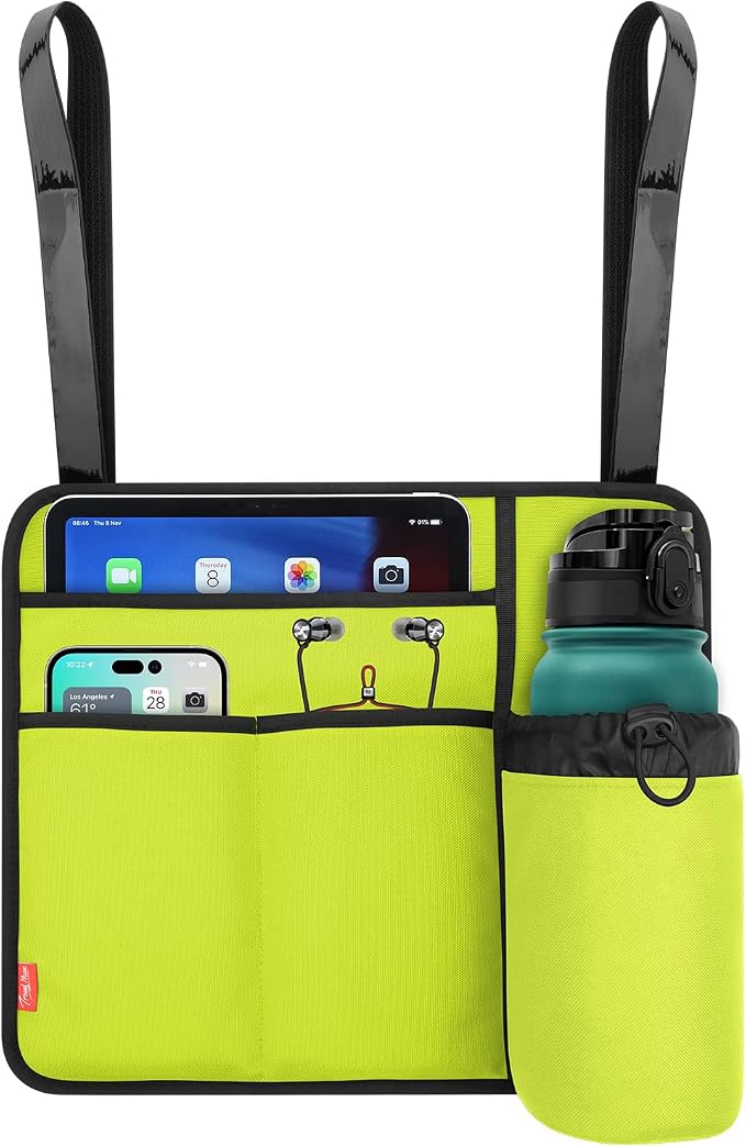 Airplane Seat Back Organizer & Storage, Airplane Tray Table Cover for Personal Items, Airline Seat Hanging Pockets Media Pouch,Reusable Travel Essentials,Fits Tablets,Cell Phone,Water Bottle (Green) - Image 5