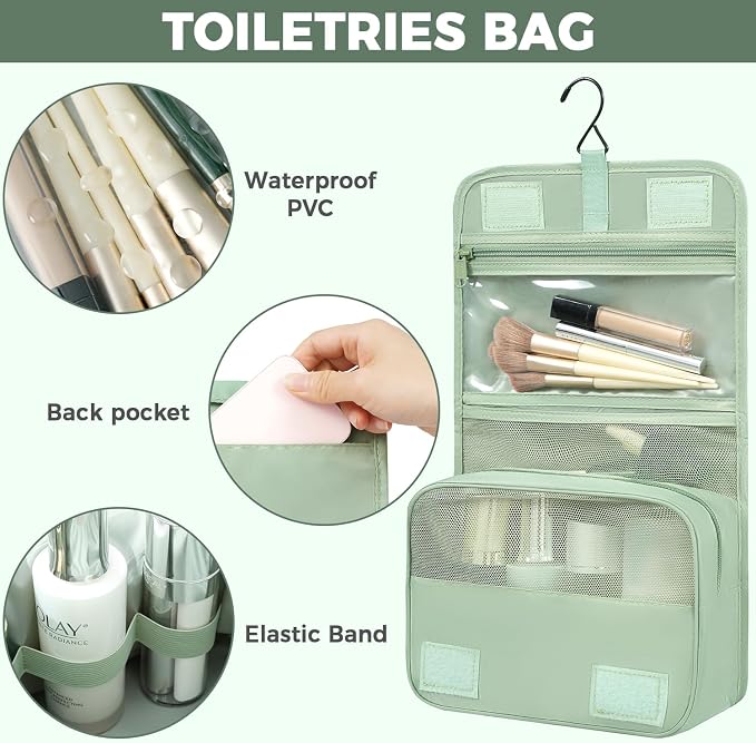BAGAIL 4 Set/6 Set/8 Set Compression Packing Cubes Travel Accessories Expandable Packing Organizers(HalfMesh, 8-MatchaGreen) - Image 7