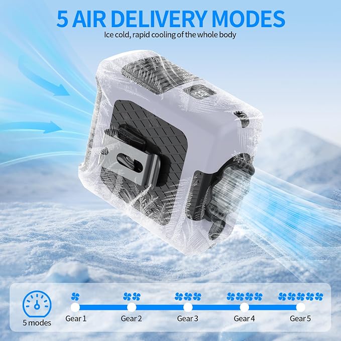 FANSYJKJ Portable Waist Fan Personal Fan | Cooling Body,Clip Belt Shirt Fans For Outdoor,5 Speed,Max 55H Runtime,Low Noise - Image 8