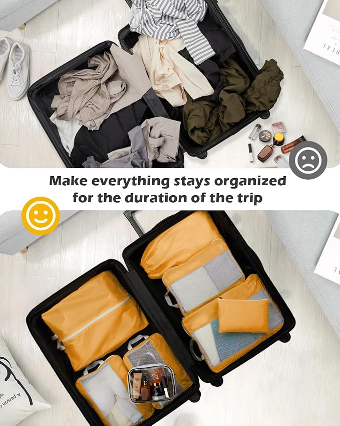 Gonex Compression Packing Cubes for Travel, Mesh Bags Luggage Organizers | Set of 8 with 4 Bags for Toiletry Essentials, Fits 20"Carry-on Suitcases, Double Zipper Compression, Lightweight (1.08 lbs) - Image 8