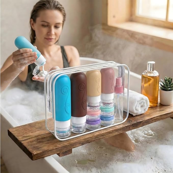 16 Pack Travel Bottles Set for Toiletries, TSA Approved Travel Containers Leak Proof Silicone Squeezable Travel Accessories 2oz 3oz for Shampoo Conditioner Lotion Body Wash (BPA Free) (Multicolored) - Image 3