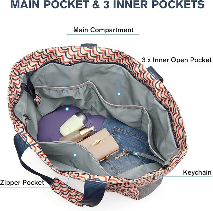 G4Free Beach Bag, Waterproof Sandproof Beach Tote Bag, Large Capacity Foldable for Women - Image 5
