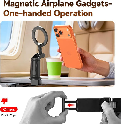 Airplane Phone Holder, for Magsafe Airplane Gadgets Phone Mount | Universal 360 Degree Rotation, Airplane Travel Essentials Phone Holderfor Flight Europe Vacation Essentials - Image 2