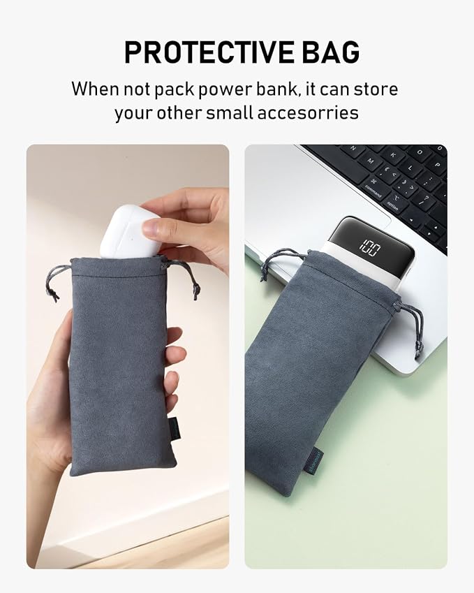 charmast Portable Charger Built-in Cables, 10000mAh Slim Power Bank Pocket | 22.5W Fast Charging Battery Pack for iPhone 17/16/15 Samsung Android, Flight-Approved, Multi-Device, USB-C, Daily Commute - Image 8