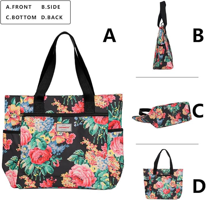 GAENMESN Women's Lightweight Waterproof Tote Bag Durable Designer Handbag with Zipper Travel Commute Everyday Use - Image 3