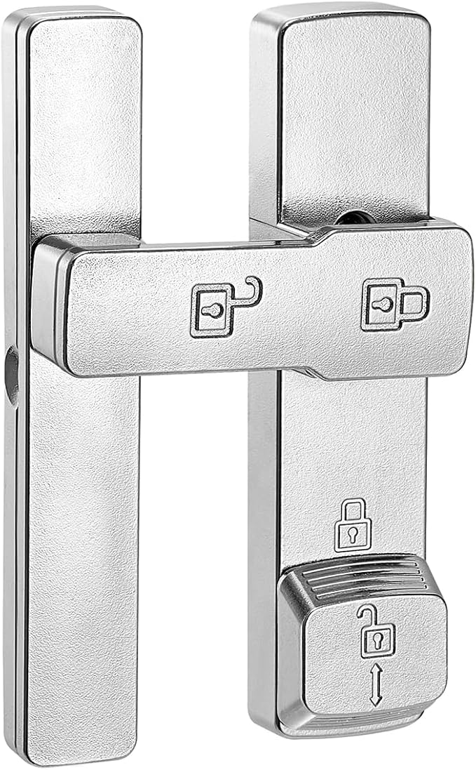 2 Packs Silvery 180 Degree Barn Door Lock,Flip Gate Latches Hardware | Zinc Alloy Door Lock,Sliding Door Latches,for bedroom,drawer,pet enclosures,cabinet,garage,window - Image 8
