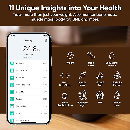 Wyze Scale S Smart Scale for Body Weight & Fat, Bluetooth, 400 lbs, Black | Tracks 12 metrics, Baby/Pet Mode, Sync with Fitness Apps, Heart Rate Tracking, Smart User Recognition, Unlimited Sharing - Image 2