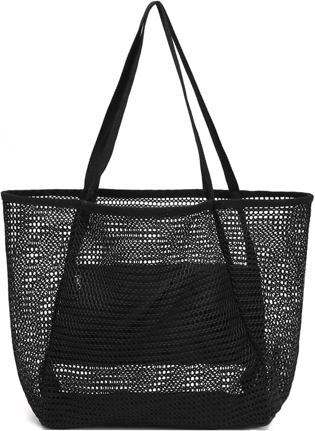 Fammart Mesh Beach Bag for Women, Summer Straw Tote Hobo Pool Bags with Zipper Pocket, Travel Vacation Cruise Essentials 2026 - Image 8