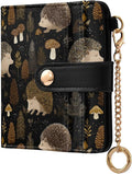 Night Hedgehog Mushroom Women's Wallets RFID Blocking,Credit Card Holder Bifold Wallet,Slim Card Cases,PU Leather Travel Wallet for men Girls by visesunny