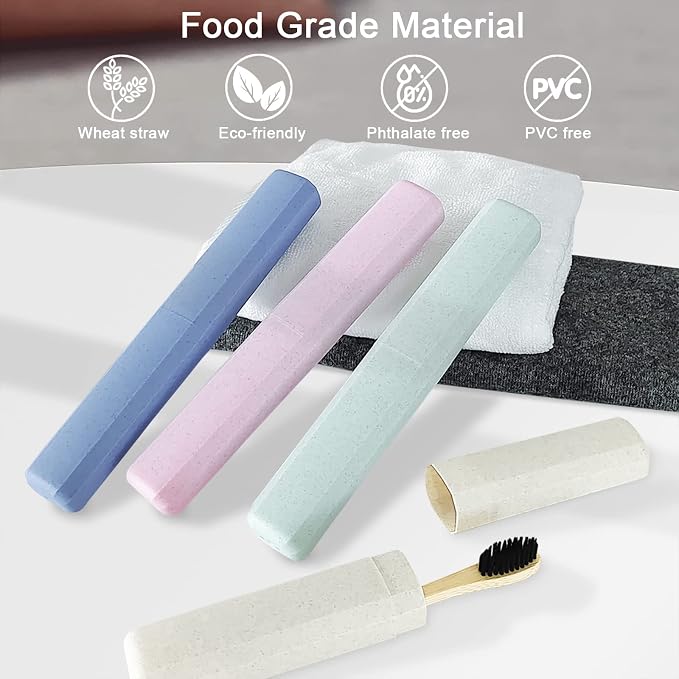 Mulbozy 4 Packs Portable Travel Toothbrush Case, Breathable Plastic Toothbrush Holder for Home, Travel, Business, Camping, School - Image 2