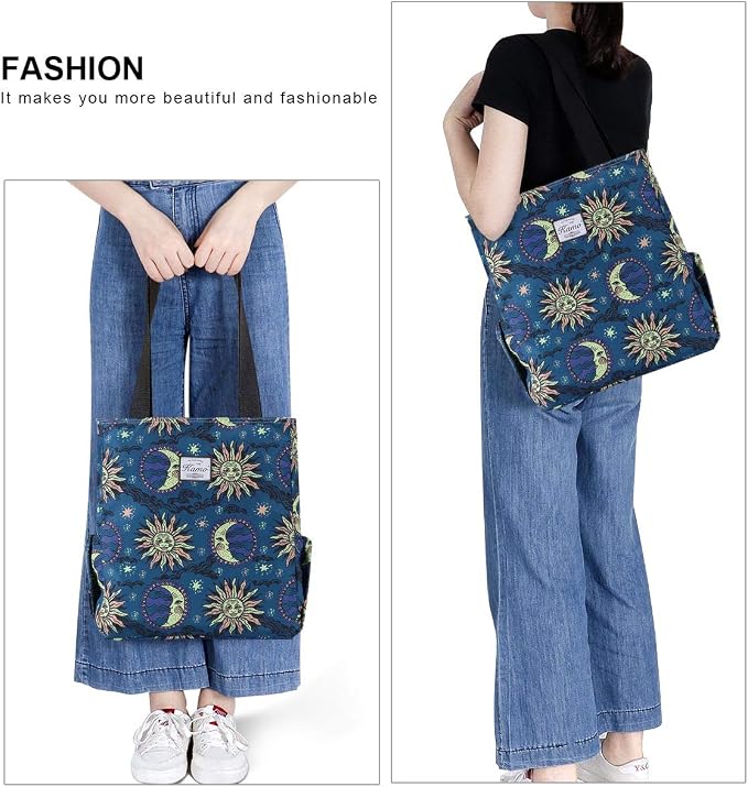 KAMO Floral Tote Bag - Waterproof Lightweight Handbags Travel Shoulder Bag for Hiking Yoga Gym Swimming Travel Beach - Image 7