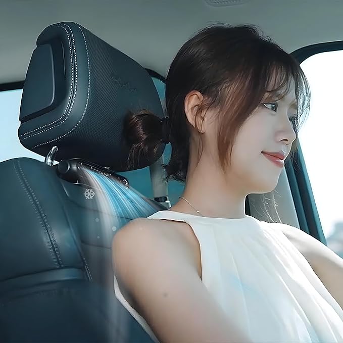 2026 Car Headrest Fan, Invisible Car Seat Cooling Fan, USB Backseat Fan Portable Vehicle Design with 3 Adjustable Wind Speeds for Most Cars Vehicle Jeep Van RV Truck - Image 2