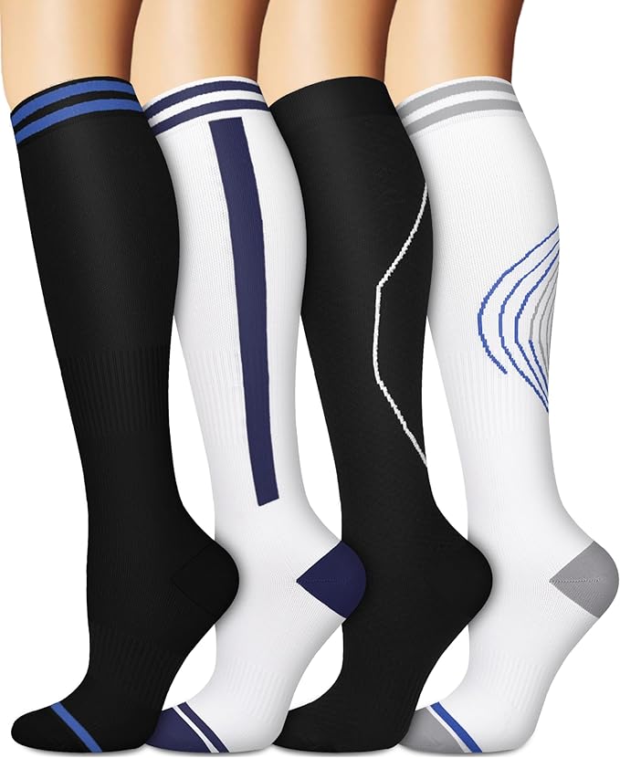 Sooverki Compression Socks for Women and Men Circulation (3/4 Pairs) is Best Support for Running Athletic Cycling Hiking by Sooverki