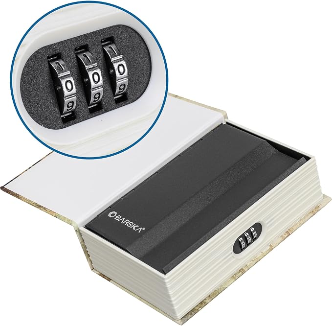 Barska Paris Hidden Book Safe – Combination Lock Diversion Lock Box – Portable Steel Safe for Home, Office, Travel – Secret Storage for Cash, Jewelry, Passport, Valuables | Solid steel construction with combination lock and Paris design for money, pass... - Image 5