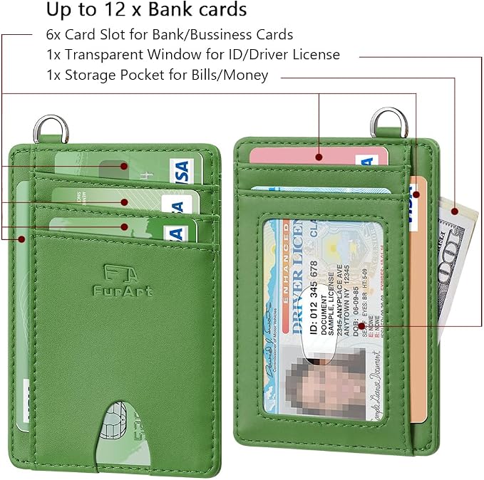 FurArt Slim Minimalist Wallet RFID Credit Card Holder for Men | slim minimalist compact rfid id window thin - Image 6