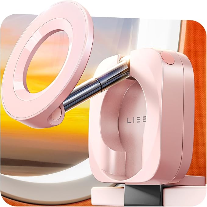 LISEN Airplane Travel Essentials for Flying Airplane Phone Holder for Desk | Pink Office Desk Accessories And Decor Room Decor For Women Airplane Gadgets For Long Flights Magsafe Phone Accessories by Lisen