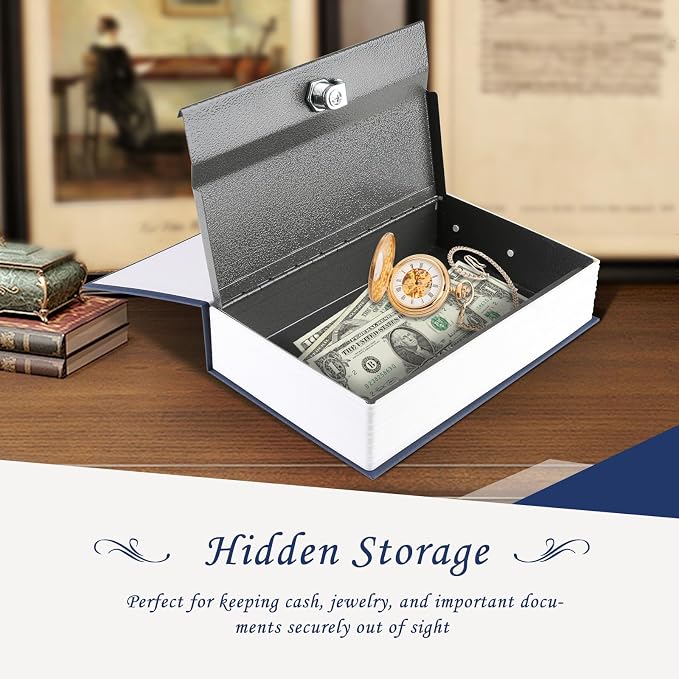 Tahoe trails Book Safe with Key Lock, Portable Metal Safe Box, Dictionary Diversion Book Safe,Secret Book Hidden Safe,9.5" x 6.1" x 2 .2" - Image 4